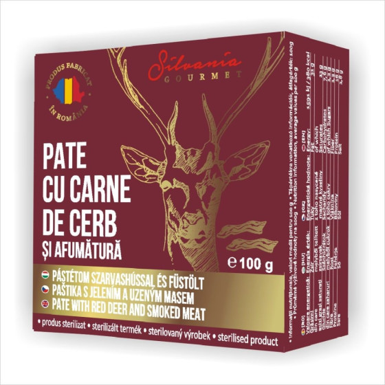 Silvania Gourmet- Pate cu carne de cerb si afumatura 100g
