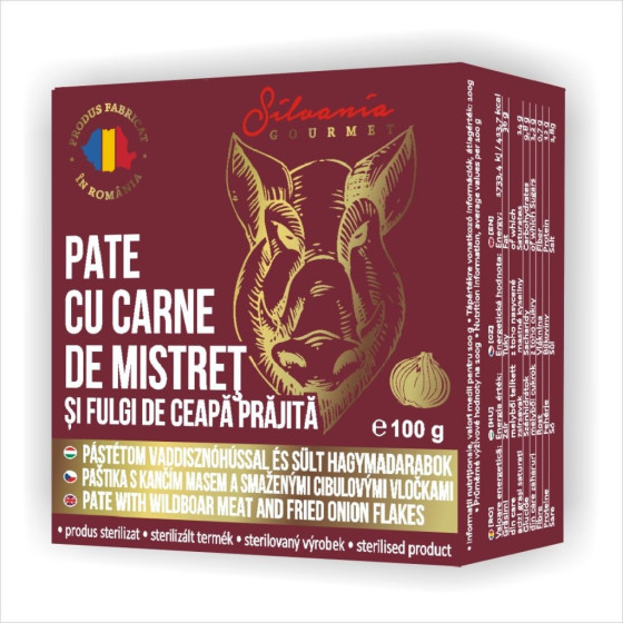 Silvania Gourmet Pate cu carne de mistret si fulgi de ceapa parjita