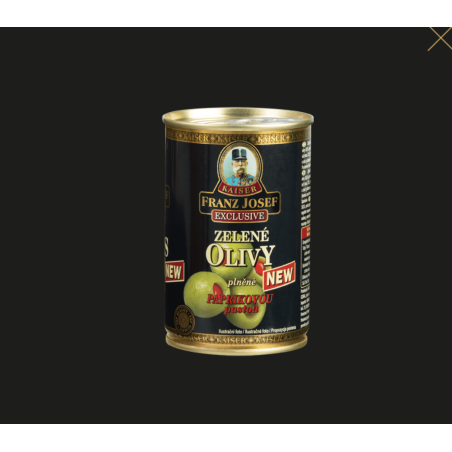 Franz Josef Kaiser-Masline verzi umplute cu pasta de ardei Pimiento in saramura 300g