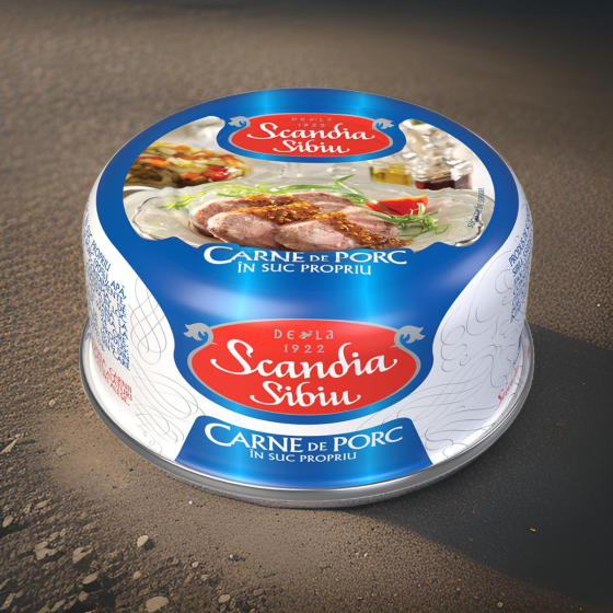 Scandia Sibiu- Carne de porc in suc propriu 300g