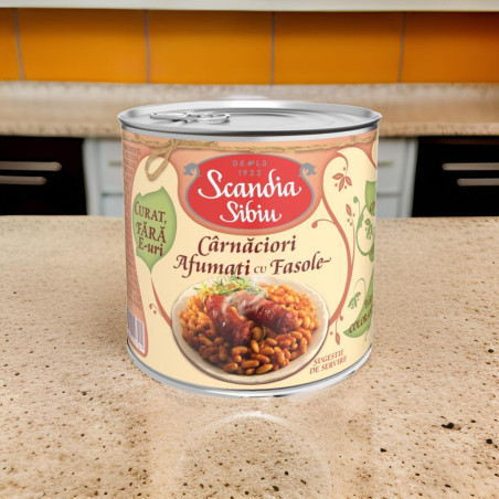 Scandia Sibiu- Carnaciori afumati cu fasole 400g