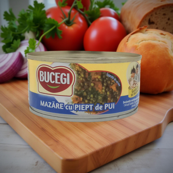 Bucegi- Mazăre cu piept de pui 300g