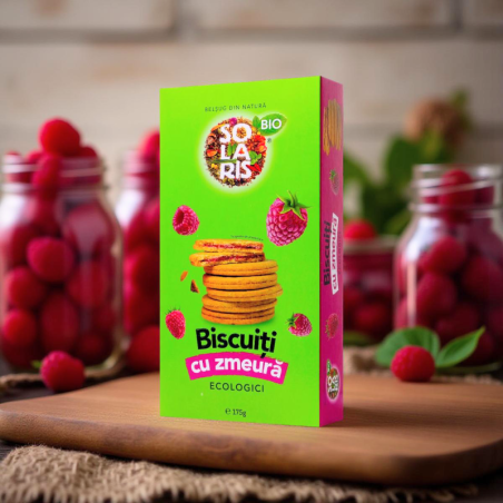 Solaris- Biscuiți cu zmeura 175g