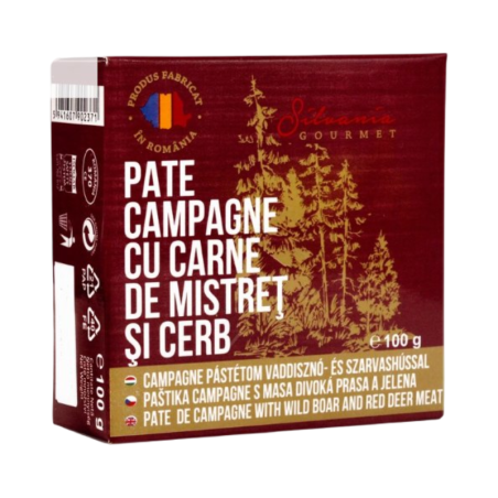 Silvania Gourmet-  Pate Campagne cu carne de mistret si cerb 100g
