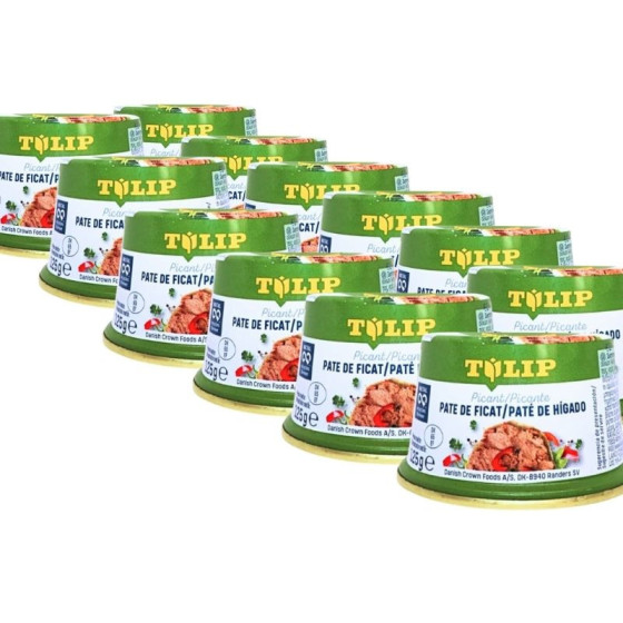 Pachet 12 x Tulip-Pate de ficat de porc picant 125g