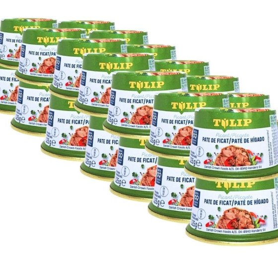 Pachet 24 x Tulip-Pate de ficat de porc picant 125g