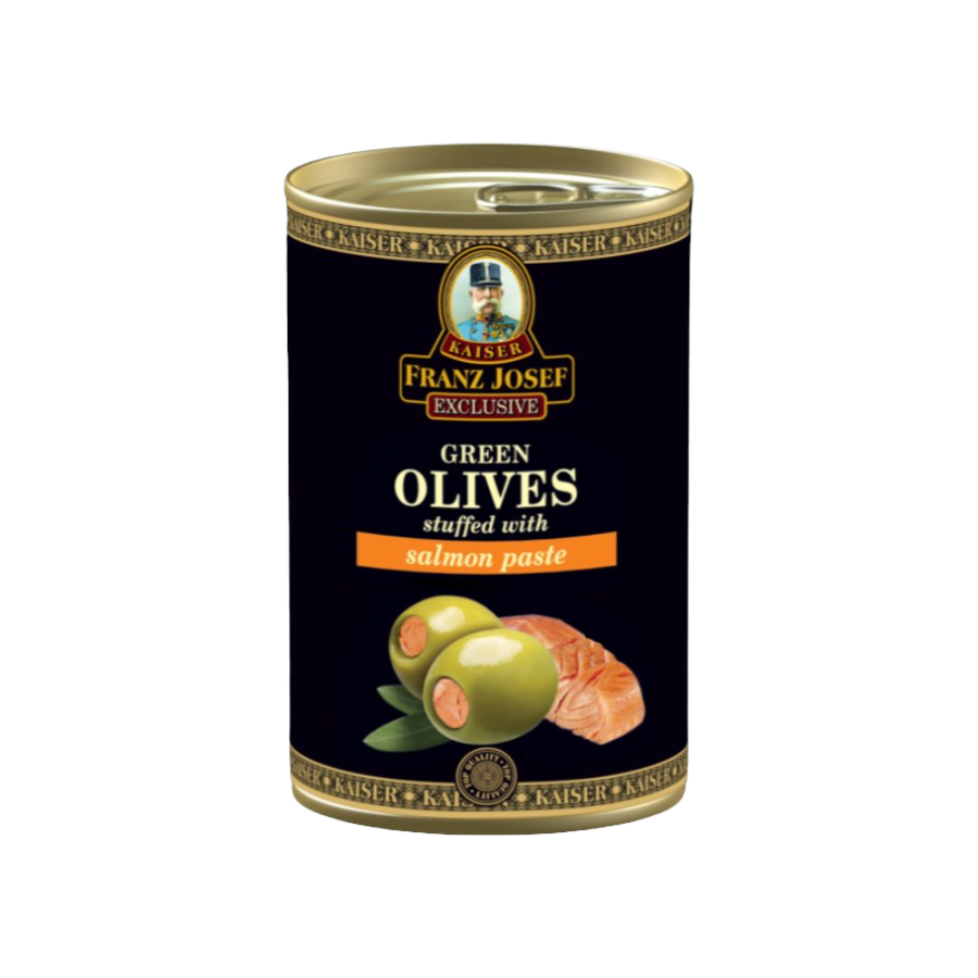 Franz Josef Kaiser- Masline verzi umplute cu pasta de somon in saramura 300g