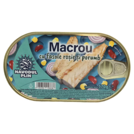 Navodul Plin-Macrou cu fasole roșie și porumb 170g