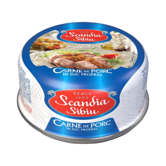 Scandia Sibiu- Carne de porc in suc propriu 300g