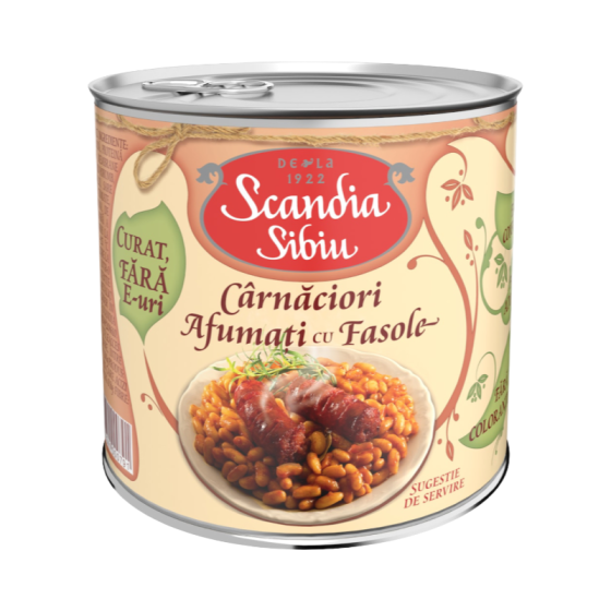 Scandia Sibiu- Carnaciori afumată cu fasole 400g