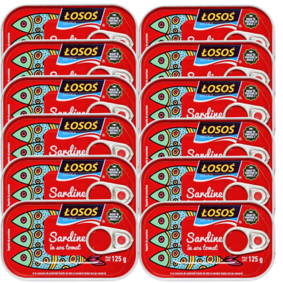 Pachet 12x Losos-Sardine in sos tomat 125g