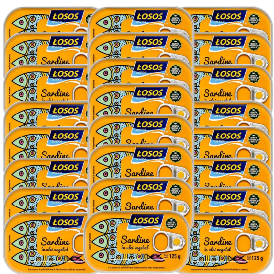 Pachet 24x Losos-Sardine in ulei vegetal 125g