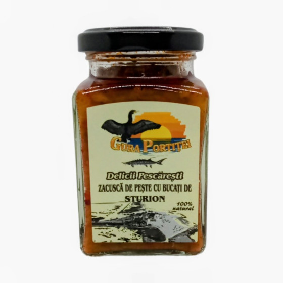 Gura Portiței- Zacusca de peste cu bucati de sturion 240g