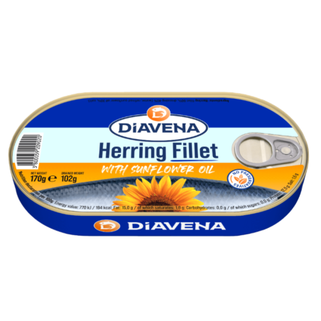 Diavena- Hering file in saramura cu ulei 170g