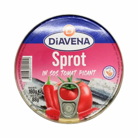 Diavena- Sprot in sos tomat picant 160g