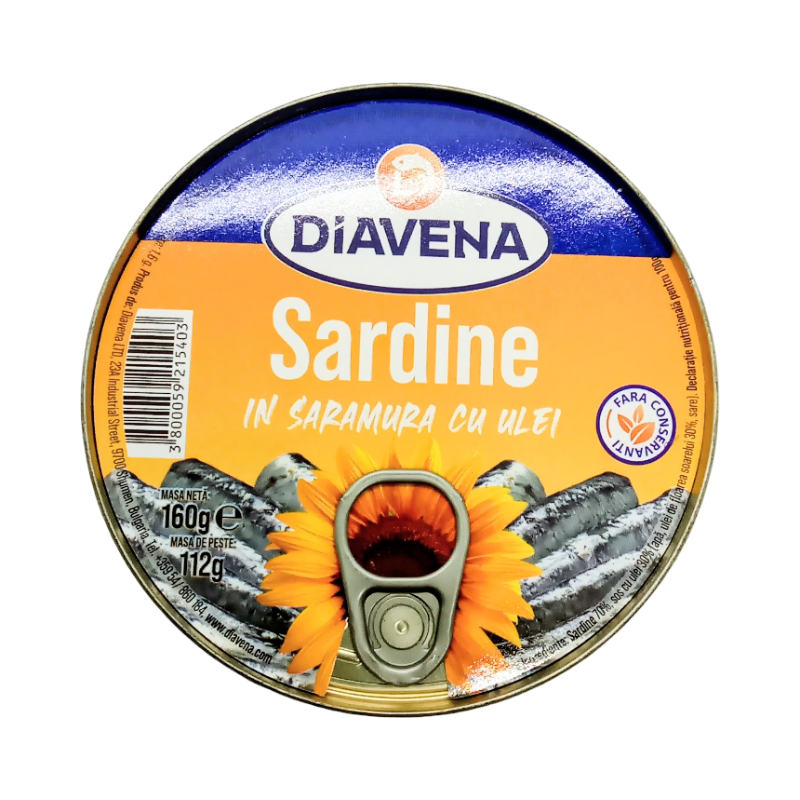 Diavena- Sardine in saramura cu ulei 160g