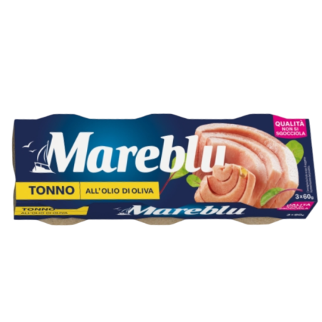 Mareblu- Ton in ulei de măsline 3x60g