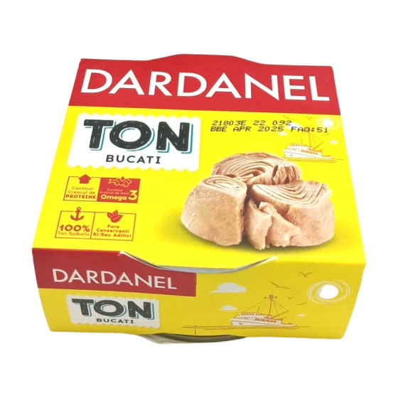 Dardanel- Ton bucati in ulei de floarea-soarelui 150g