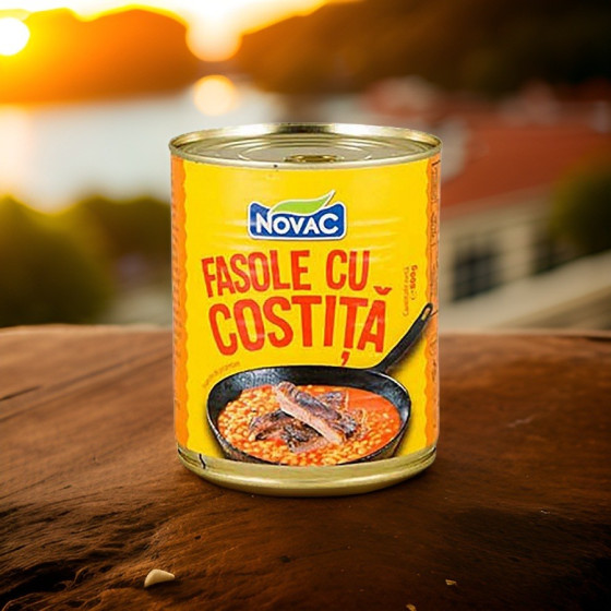 Novac Fasole cu costita 300g